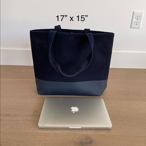 Uniqlo canvas tote laptop bag navy blue laptop bag